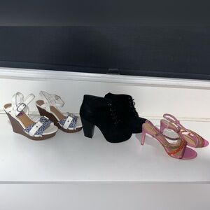 Black Lace-Up Ankle Boots